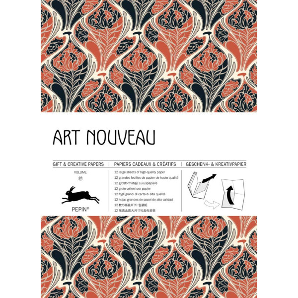 photo-Papiers créatifs - Motifs art nouveau - Scrapbooking - 12 feuilles - 50x70cm