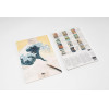 Livre de coloriage - Beaux-arts - Adulte - Aquarelle et crayons - Œuvres Hokusai - 12 modèles
