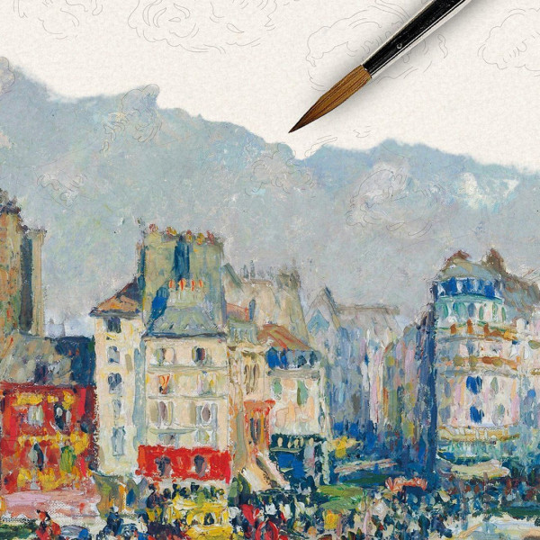 Livre de coloriage - Beaux-arts - Adulte - Aquarelle et crayons - Œuvres peintures impressionniste - 12 modèles