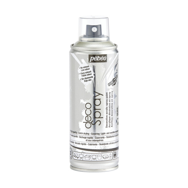photo-Bombe de peinture - Argent - Nacré - 867 - Pébéo - DecoSpray - 200ml - Tous supports