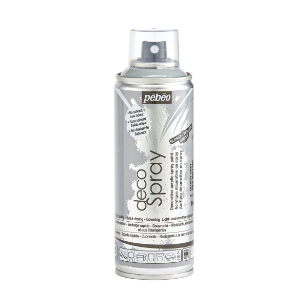 photo-Bombe de peinture - Gris - Brillant - 844 - Pébéo - DecoSpray - 200ml - Tous supports