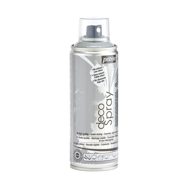 Bombe de peinture - Gris - Brillant - 844 - Pébéo - DecoSpray - 200ml - Tous supports