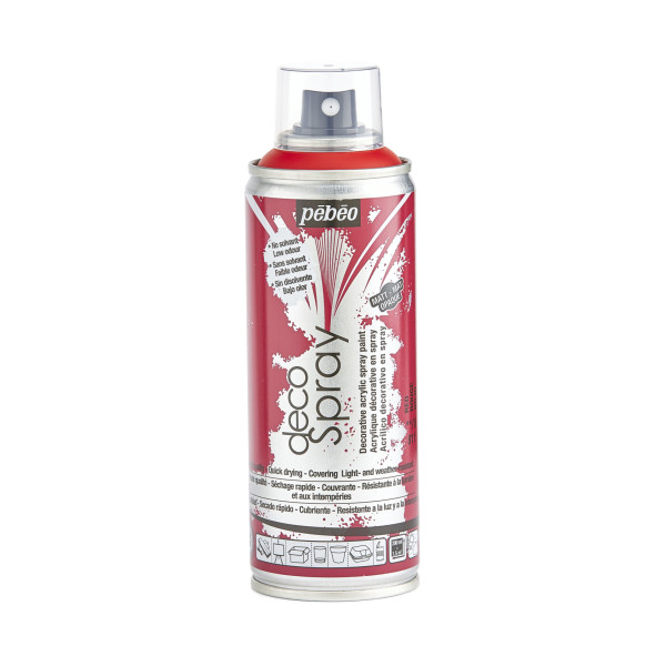 photo-Bombe de peinture - Rouge - Mat - 811 - Pébéo - DecoSpray - 200ml - Tous supports