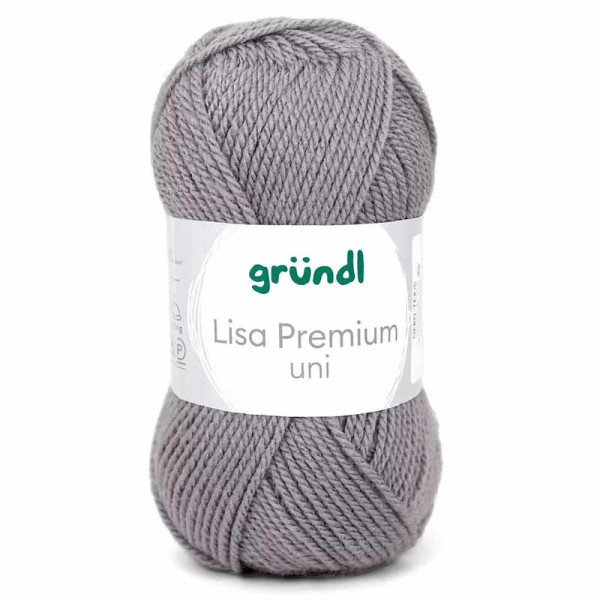 photo-Pelote de laine - Gris galet - 24 - 100% acrylique - 3,5/4,5 mm - Gründl - Lisa Premium