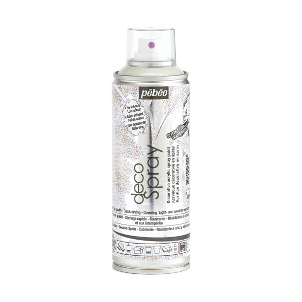 photo-Bombe de peinture - Multicolore pailleté - 891 - Pébéo - DecoSpray - 200ml - Tous supports