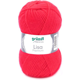 photo-Pelote de laine - Corail fluo - 47 - 100% acrylique - 3,5/4,5 mm - Gründl - Lisa Premium