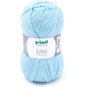 photo-Pelote de laine - Bleu clair - 8 - 100% acrylique - 3,5/4,5 mm - Gründl - Lisa Premium