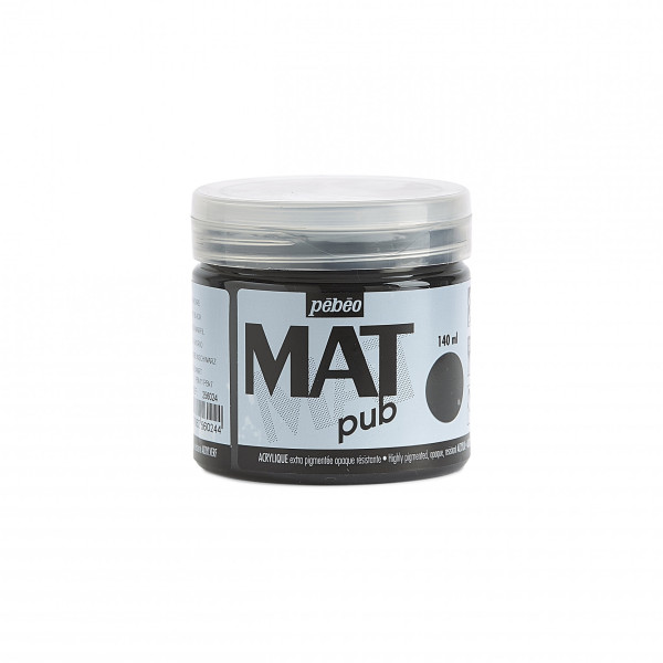 photo-Peinture acrylique - Extra mate - Noir ivoire - 256024 - Pébéo Mat Pub - 140ml