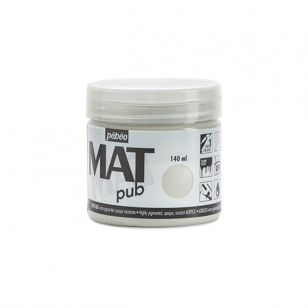 Peinture acrylique - Extra mate - Gris chaud - 256023 - Pébéo Mat Pub - 140ml