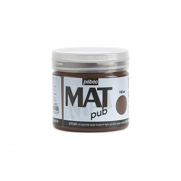 photo-Peinture acrylique - Extra mate - Ombre brûlée - 256022 - Pébéo Mat Pub - 140ml