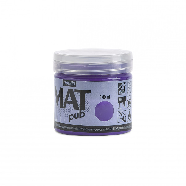 Peinture acrylique - Extra mate - Violet Cobalt - 256009 - Pébéo Mat Pub - 140ml