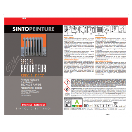 Acheter Bombe de peinture radiateur gris chaud - Sinto