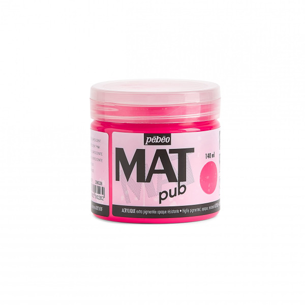 photo-Peinture acrylique - Extra mate - Rose fluo - 256028 - Pébéo Mat Pub - 140ml