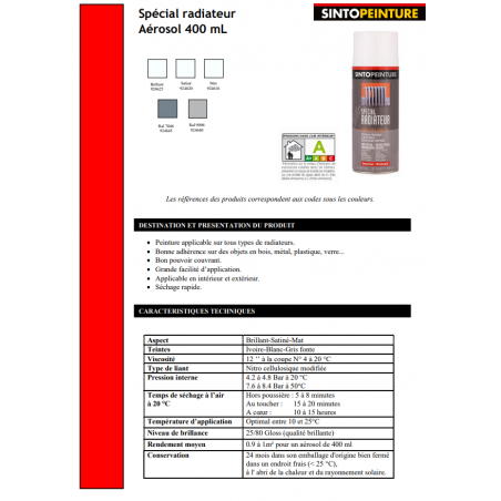 Acheter Bombe de peinture radiateur gris chaud - Sinto pas cher