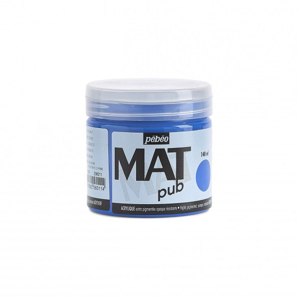 photo-Peinture acrylique - Extra mate - Bleu cobalt - 256011 - Pébéo Mat Pub - 140ml