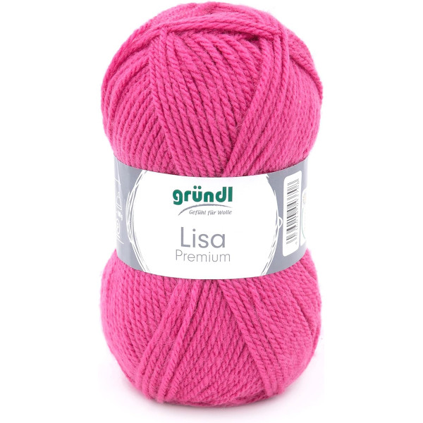 10 pelotes de laine - Rose - 44 - 100% acrylique - 3,5/4,5 mm - Gründl - Lisa Premium
