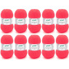 photo-10 pelotes de laine - Corail fluo - 47 - 100% acrylique - 3,5/4,5 mm - Gründl - Lisa Premium