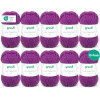 photo-10 pelotes de laine - Pourpre - 48 - 100% acrylique - 3,5/4,5 mm - Gründl - Lisa Premium