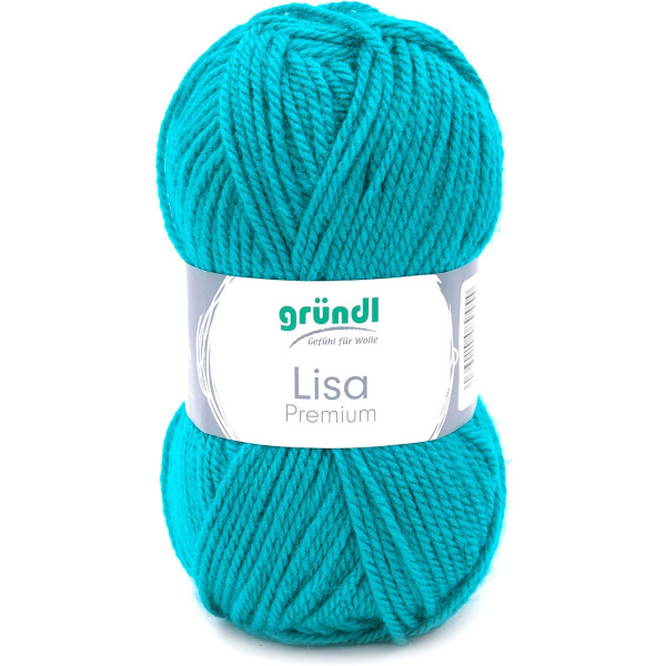 10 pelotes de laine - Bleu pétrole - 49 - 100% acrylique - 3,5/4,5 mm - Gründl - Lisa Premium