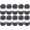 photo-10 pelotes de laine - Anthracite - 25 - 100% acrylique - 3,5/4,5 mm - Gründl - Lisa Premium
