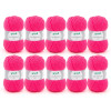 photo-10 pelotes de laine - Rose fluo - 30 - 100% acrylique - 3,5/4,5 mm - Gründl - Lisa Premium