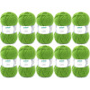 photo-10 pelotes de laine - Vert matcha - 33 - 100% acrylique - 3,5/4,5 mm - Gründl - Lisa Premium
