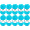 photo-10 pelotes de laine - Bleu turquoise - 41 - 100% acrylique - 3,5/4,5 mm - Gründl - Lisa Premium