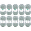 photo-10 pelotes de laine - Gris galet - 24 - 100% acrylique - 3,5/4,5 mm - Gründl - Lisa Premium