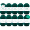 photo-10 pelotes de laine - Vert sapin - 16 - 100% acrylique - 3,5/4,5 mm - Gründl - Lisa Premium