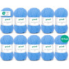photo-10 pelotes de laine - Bleu moyen - 17 - 100% acrylique - 3,5/4,5 mm - Gründl - Lisa Premium