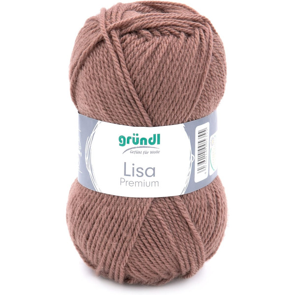 10 pelotes de laine - Nougat - 22 - 100% acrylique - 3,5/4,5 mm - Gründl - Lisa Premium