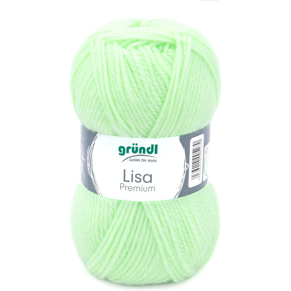 10 pelotes de laine - Vert fluo - 6 - 100% acrylique - 3,5/4,5 mm - Gründl - Lisa Premium