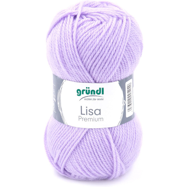 10 Pelotes de laine - Lilas - 9 - 100% acrylique - 3,5/4,5 mm - Gründl - Lisa Premium