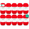 photo-10 Pelotes de laine - Rouge signal - 12 - 100% acrylique - 3,5/4,5 mm - Gründl - Lisa Premium
