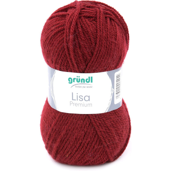 10 Pelotes de laine - Bordeaux - 13 - 100% acrylique - 3,5/4,5 mm - Gründl - Lisa Premium