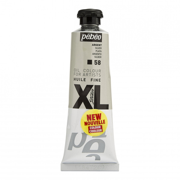 photo-Tube de peinture à l'huile - Fine - Argent - 58 - 37ml - Pébéo Studio XL