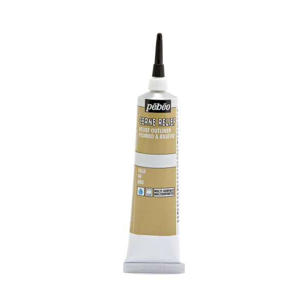 Cerne relief - Or - Pébéo - Pour réaliser des contours métalliques - Tube 37ml