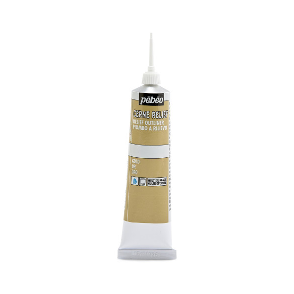Cerne relief - Or - Pébéo - Pour réaliser des contours métalliques - Tube 37ml