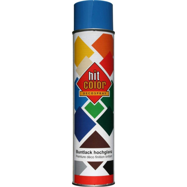 photo-Bombe de peinture - Bleu ciel - RAL5015 - Décoration - Tous supports - Hit Color - 600ml