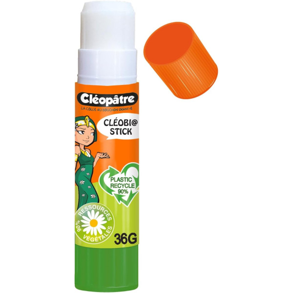 12 bâtons de colle - Végétale - Blanche - Cléopâtre - CléoBi@ - 36g