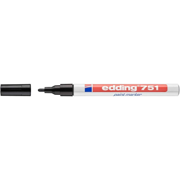 photo-Marqueur peinture - Noir - Tous supports - Résiste chaleur/froid - Edding 750