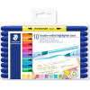photo-Surligneurs - Double pointe - 10 couleurs fluo - Pointe pinceau + biseautée - Staedtler