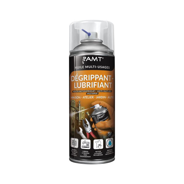PHOTO-Dégrippant - Lubrifiant - Huile multi usages - Maison, atelier, jardin, auto - AMT - 330ml