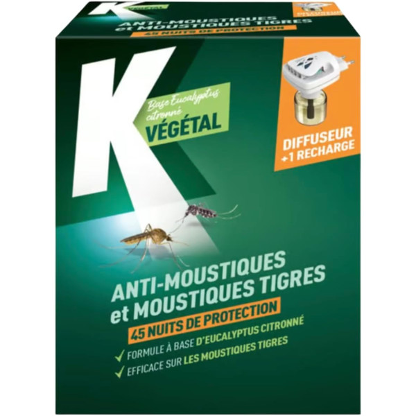 photo-Diffuseur anti-moustiques - Prise électrique - Avec recharge - Efficace 45 nuits