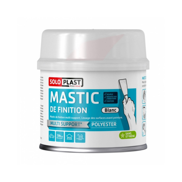 photo-Mastic de finition - Polyester - Multi support - Blanc - Sans styrène - Soloplast - 435g