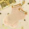 Chaussettes à paillettes - Socquettes - Femme - Beige - Beauté - Taille 36/42