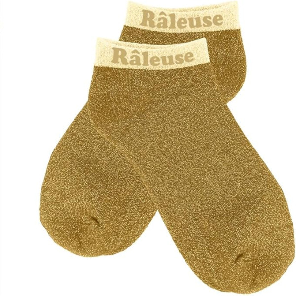 photo-Chaussettes à paillettes - Socquettes - Femme - Or - Râleuse - Taille 36/42