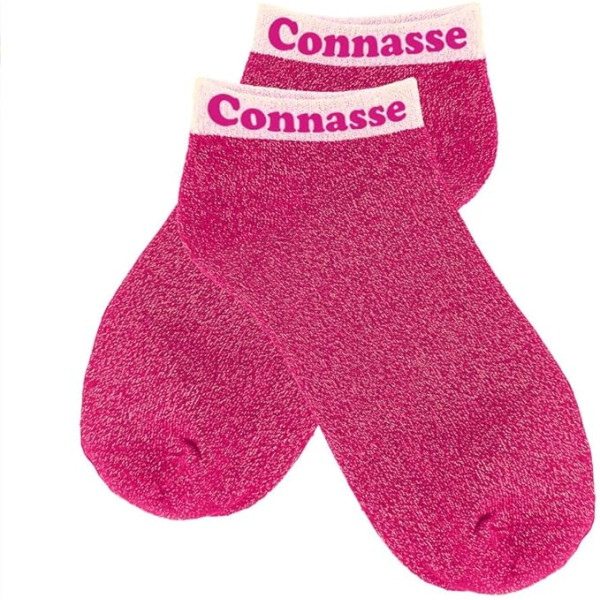 PHOTO-Chaussettes à paillettes - Socquettes - Femme - Rose - Connasse - Taille 36/42