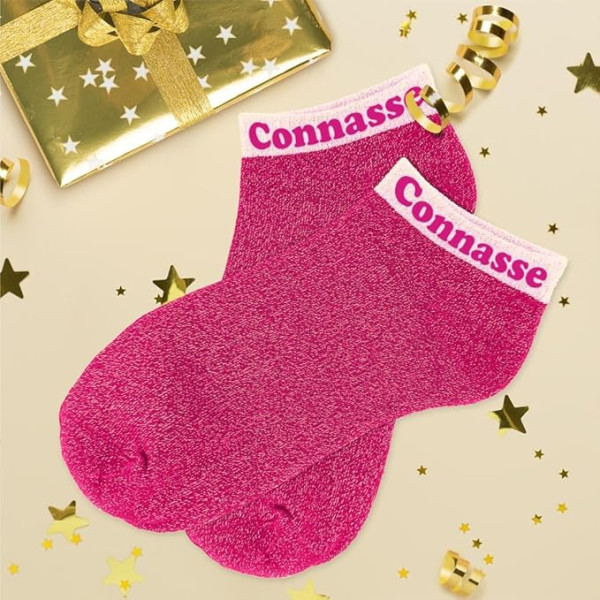 Chaussettes à paillettes - Socquettes - Femme - Rose - Connasse - Taille 36/42