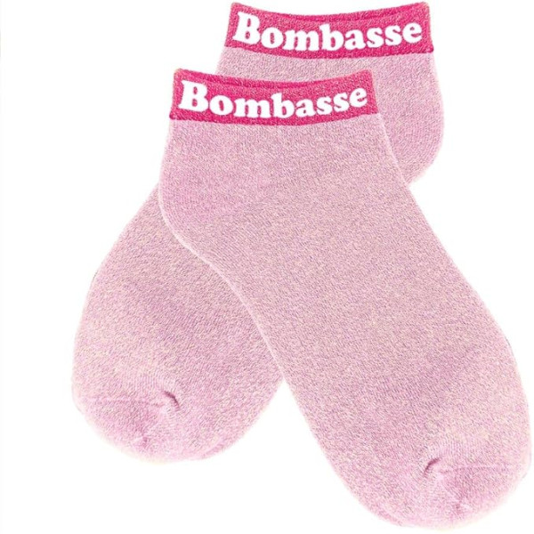 photo-Chaussettes à paillettes - Socquettes - Femme - Rose - Bombasse - Taille 36/42